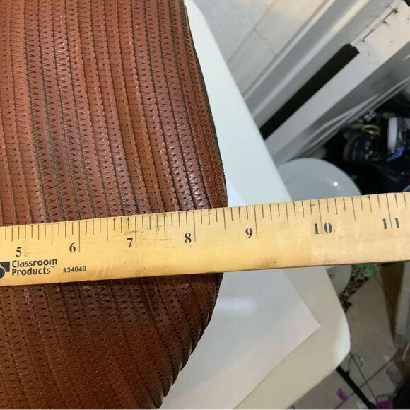 Talbots Leather Woven bucket Bag top open - Picture 13 of 14